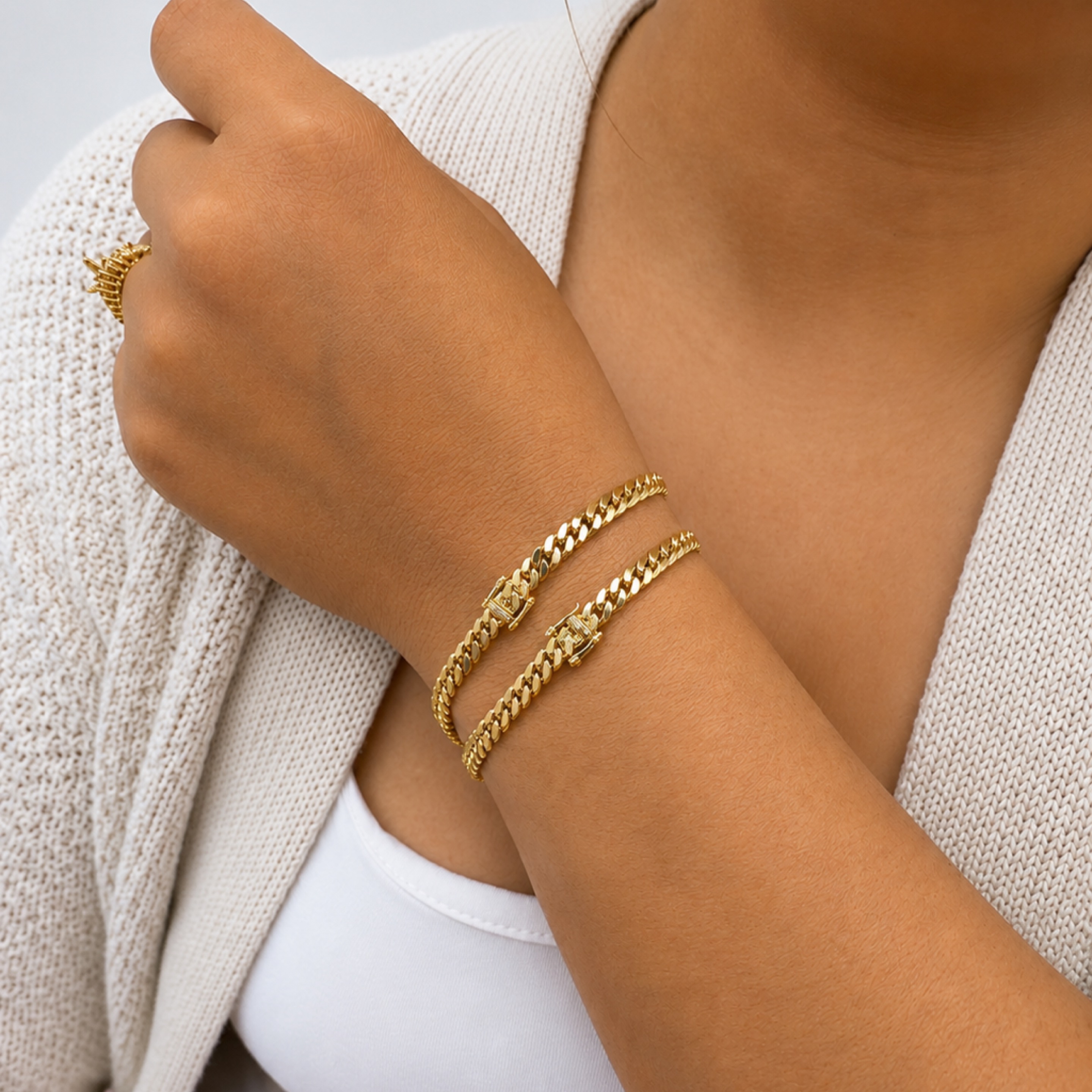 Micro Cuban link bracelet solid 5mm 10KT