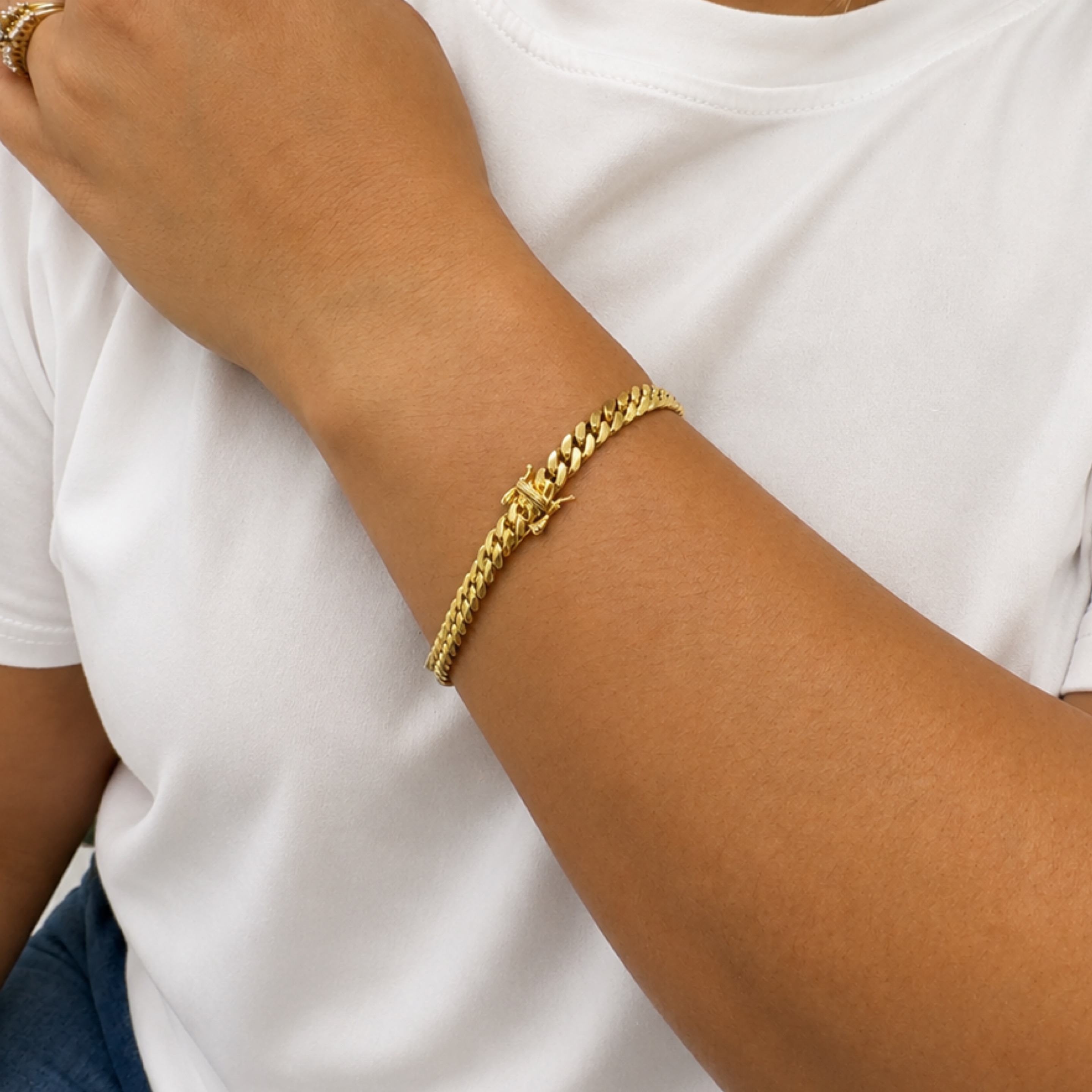 Micro Cuban link bracelet 6mm 10KT