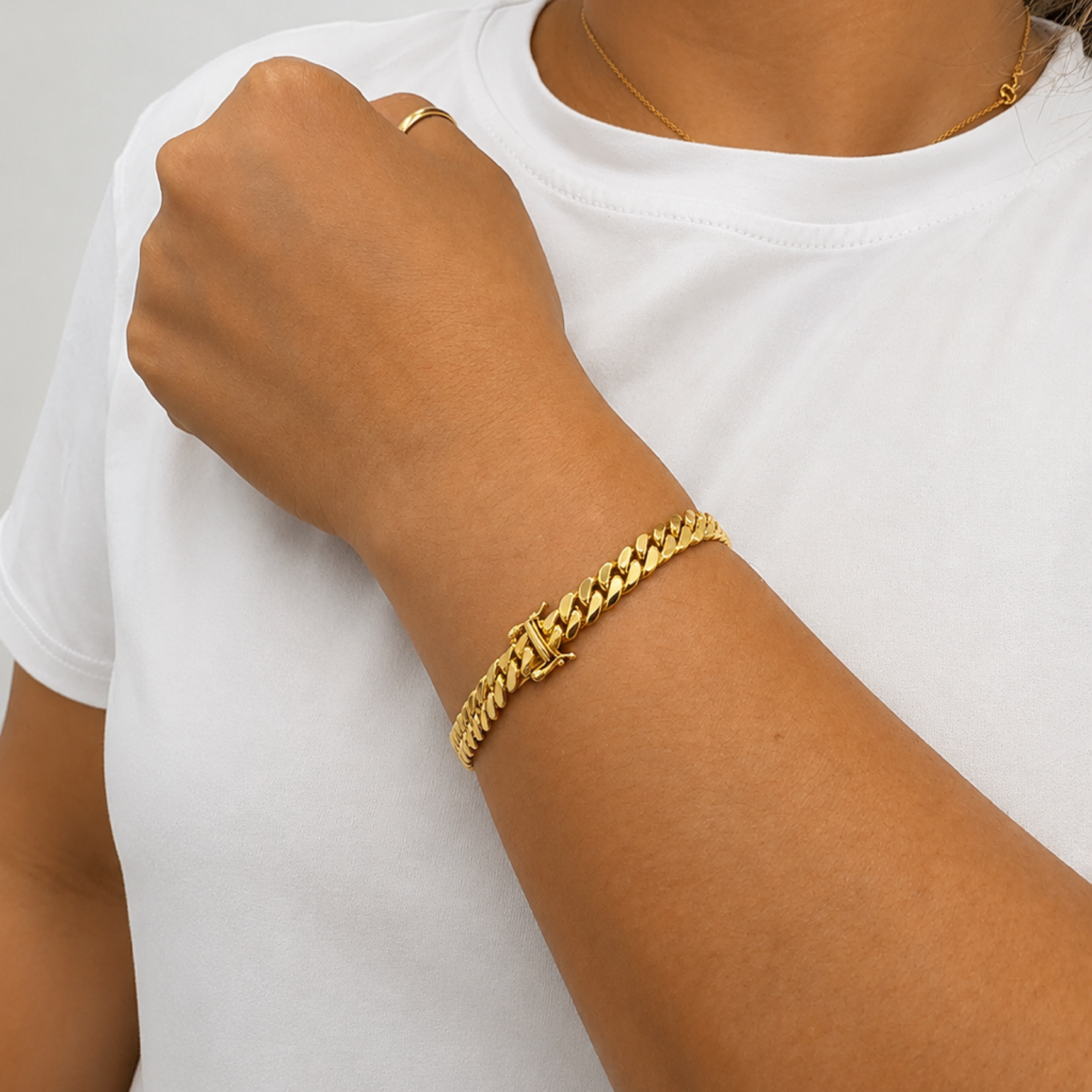 Micro Cuban link bracelet 7mm 10KT