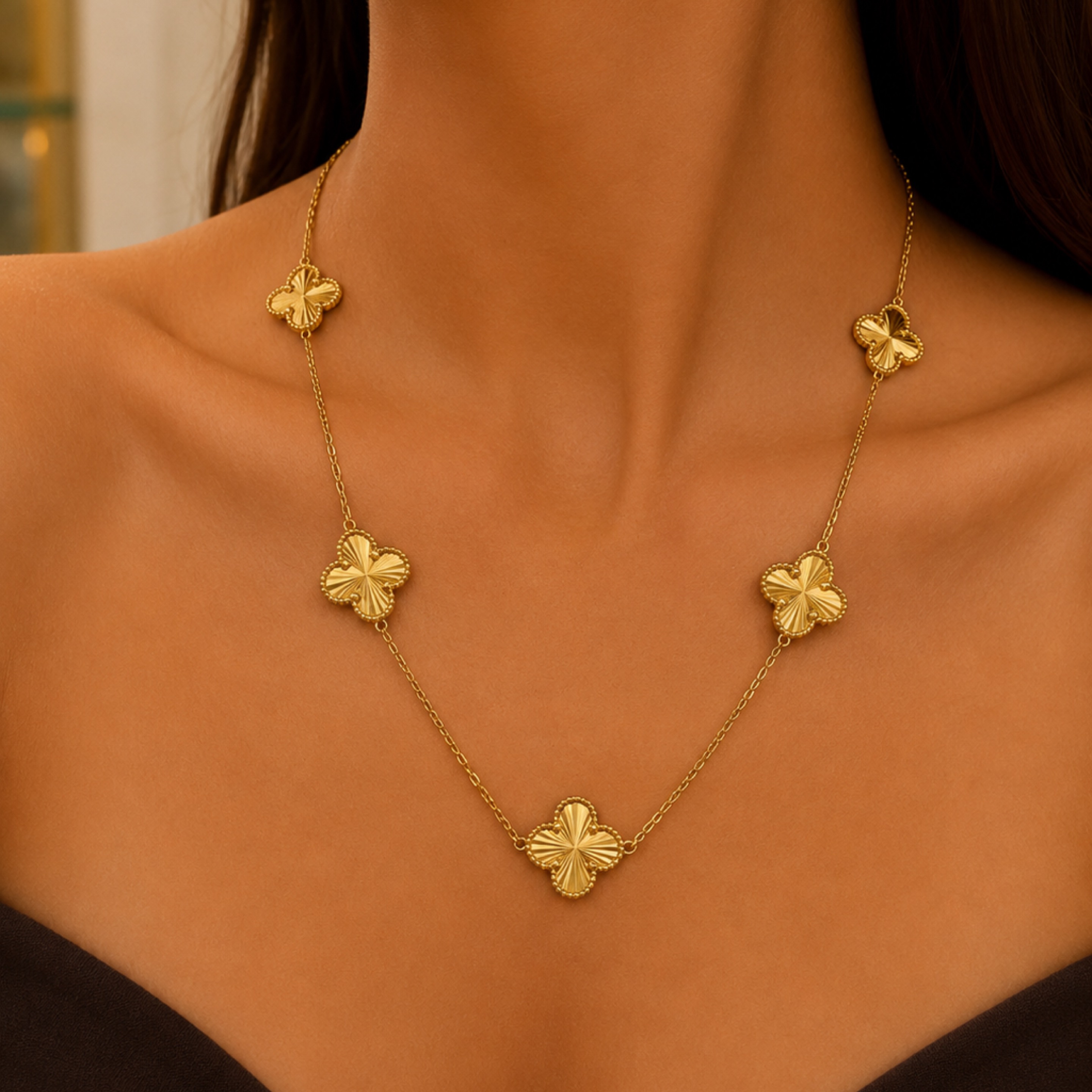 Golden Flowers Chain 14KT