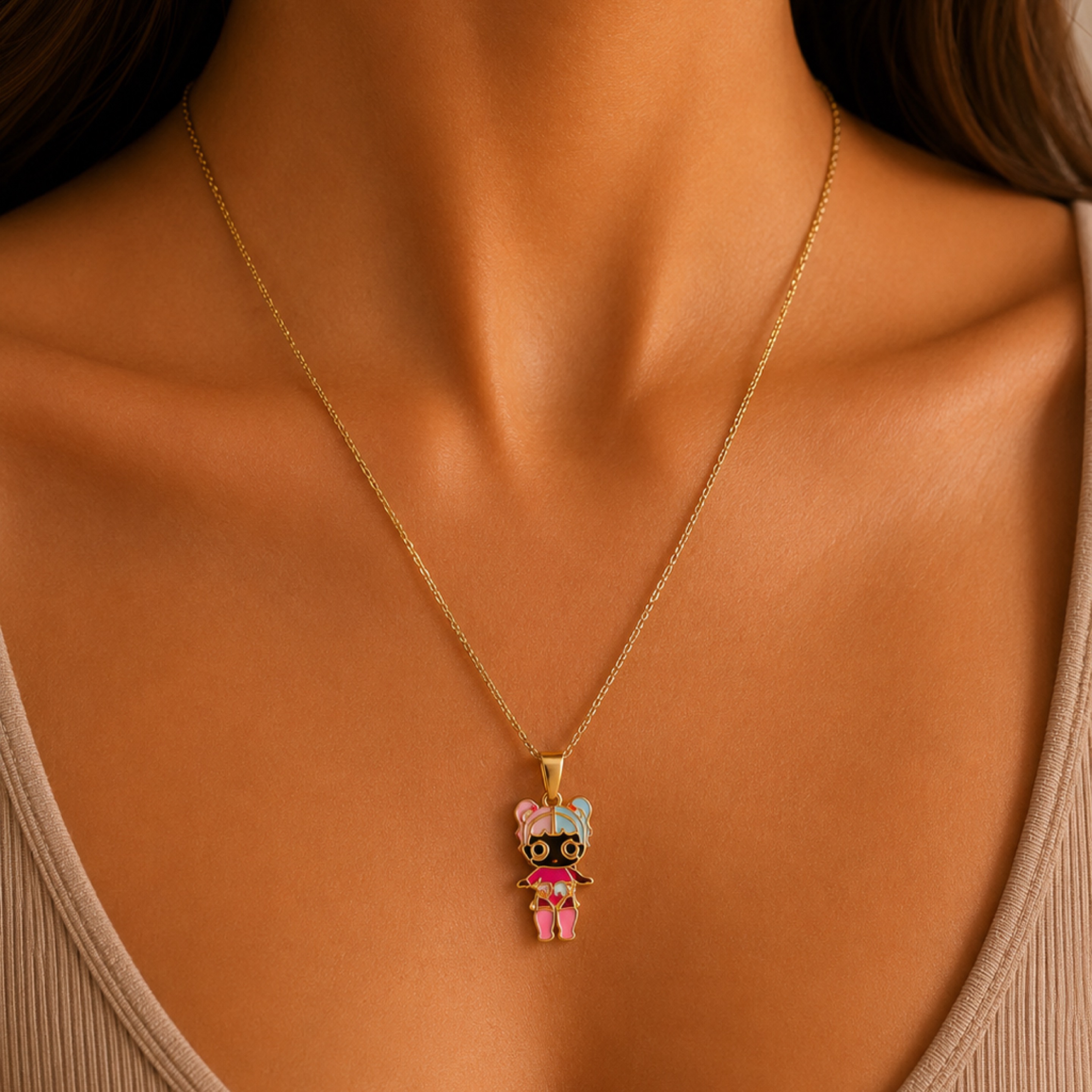 Elegant chain & baby bl pendant 14KT