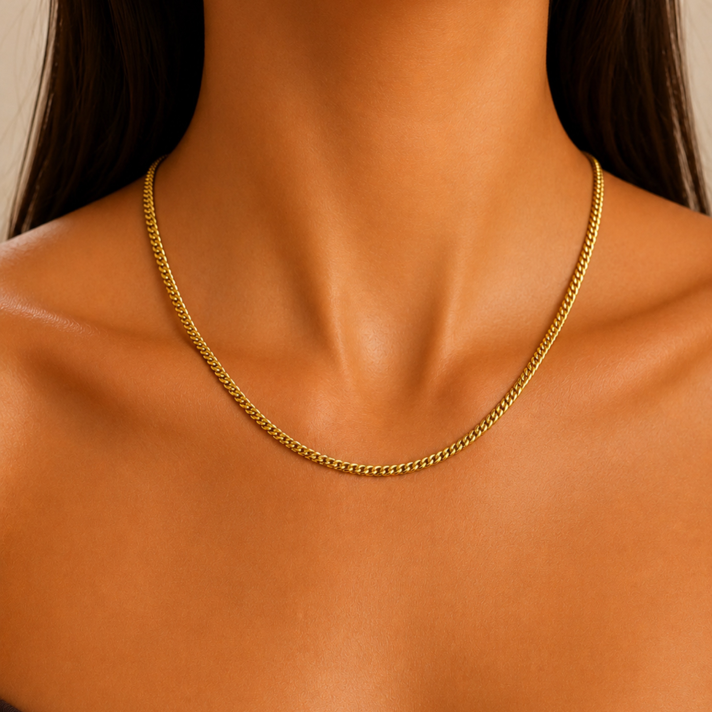 Micro Cuban link chain 2mm 14KT