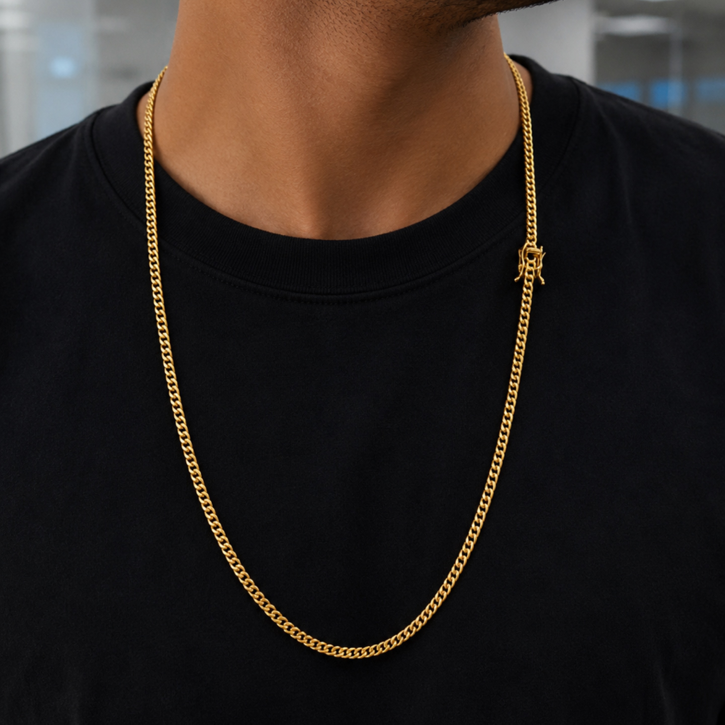 Micro Cuban link chain solid 3mm 14KT