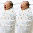 Nestorio Organic Muslin Cotton Baby Wrap Swaddle Blanket (Pack of 2, 100x100 cm)