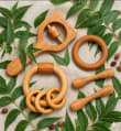 Nuby Wooden Teether Ring Rattle