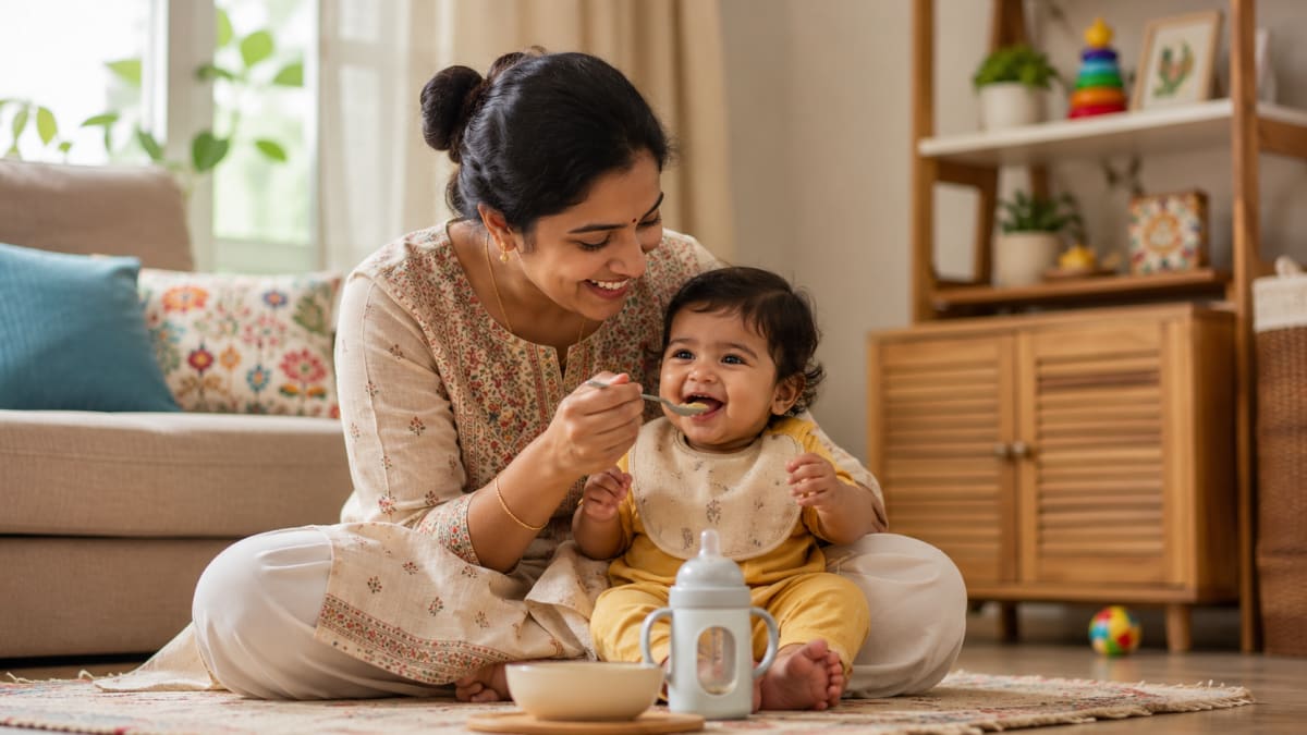 Apple Banana Porridge for 7-Month-Old Babies: Pressure Cooker Recipe with IAP Guidelines