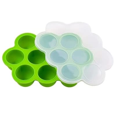 Silicone Baby Food Freezer Tray with Lid (2-tray set, 20 cubes per tray) — buy on Amazon India