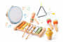 Smilegen Wooden Musical Instruments Kit - Xylophone, Tambourine, Maracas for Toddlers