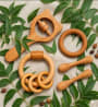Nuby Wooden Teether Ring Rattle