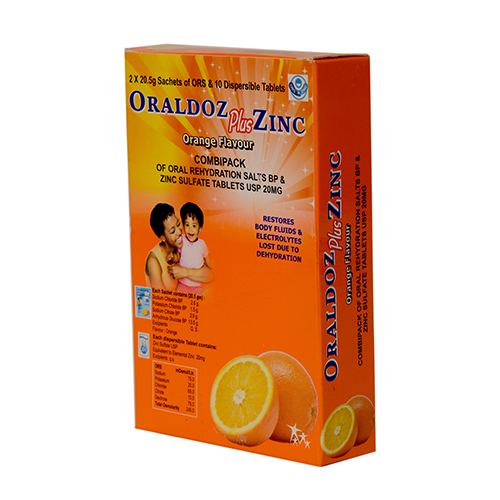 ORS Orange Flavour with Zinc Tablets Combo - 10 Sachets