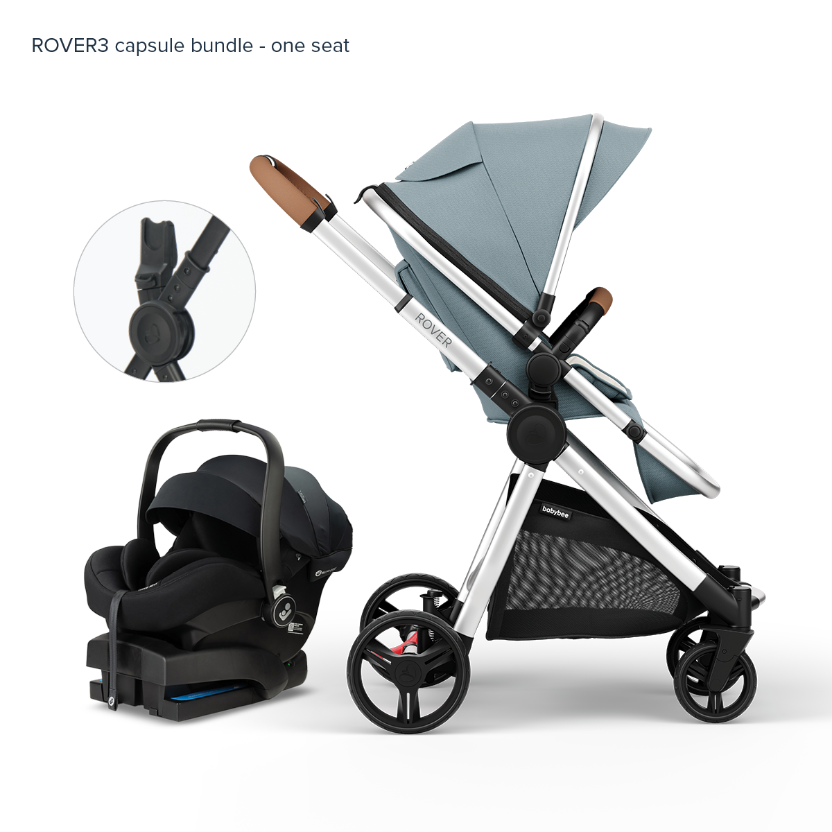 Babyee Rover Baby Stroller Pram with Mosquito Net and Storage Basket