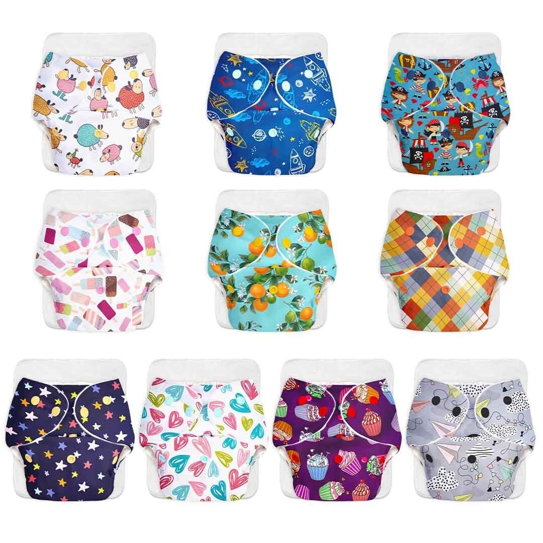 SuperBottoms Cloth Diapers Pack of 10 with Inserts