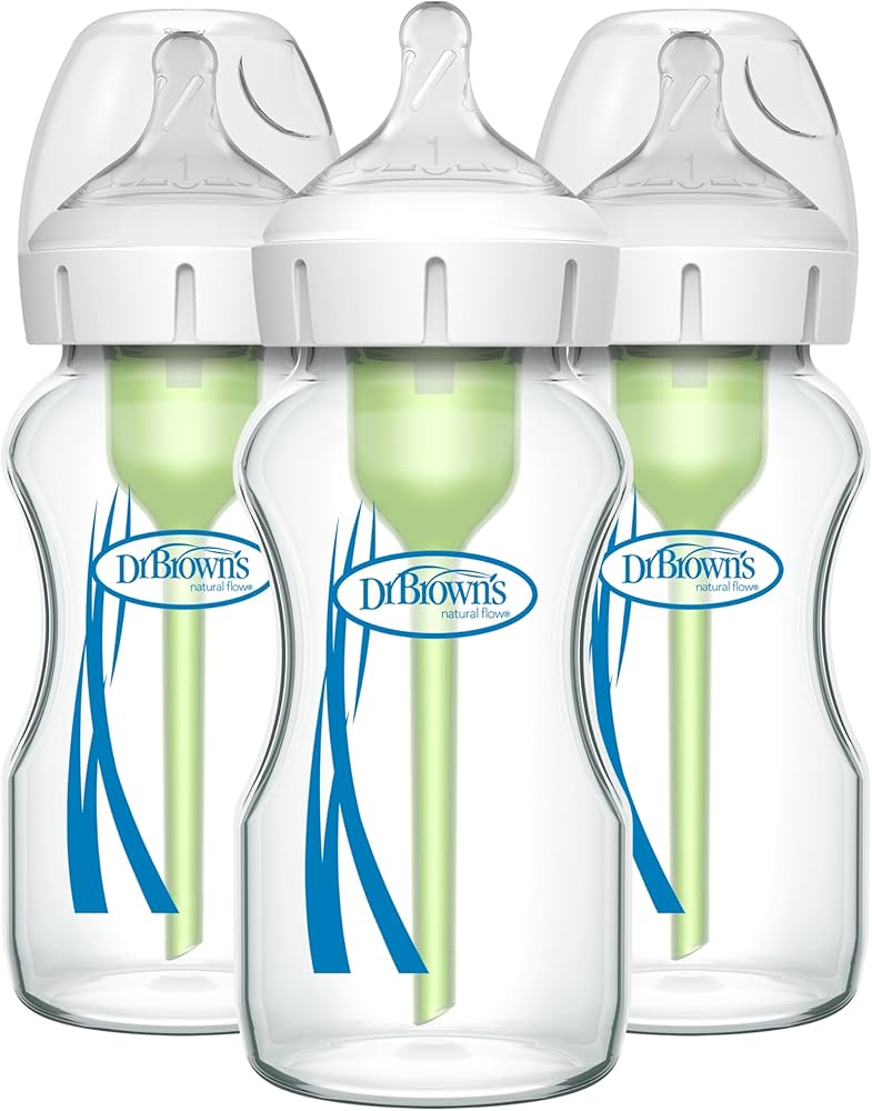 Dr. Brown's Options+ Wide Neck Anti-Colic Baby Bottle with Level 1 Nipple, 270ml