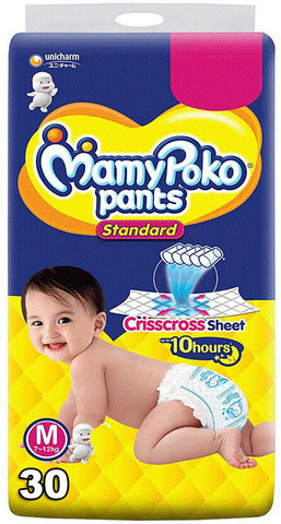 MamyPoko Pants Standard Diaper Size M (6-12 kg) - 80 Count