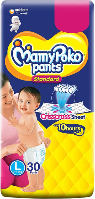 MamyPoko Pants Standard Diaper Size L (9-14 kg) - 72 Count