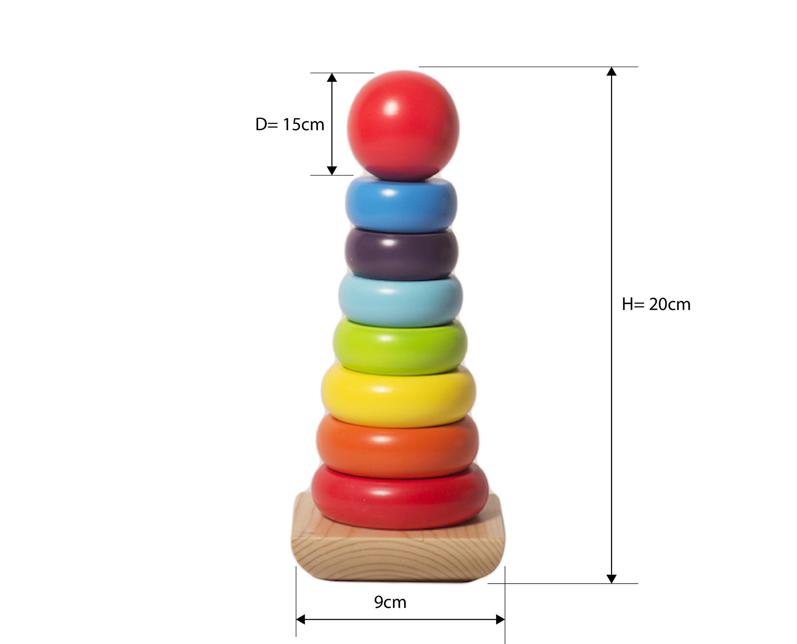 Shumee Wooden Ring Stacker Toy