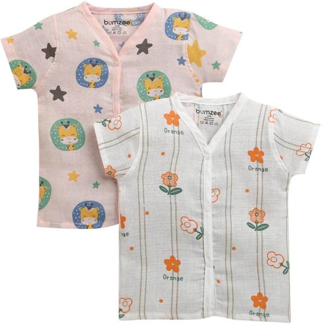 Bumzee Organic Muslin Cotton Jhabla Set - Pack of 5