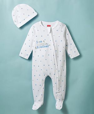 Babyhug 100% Cotton Sleepsuit with Booties - 3 Pack