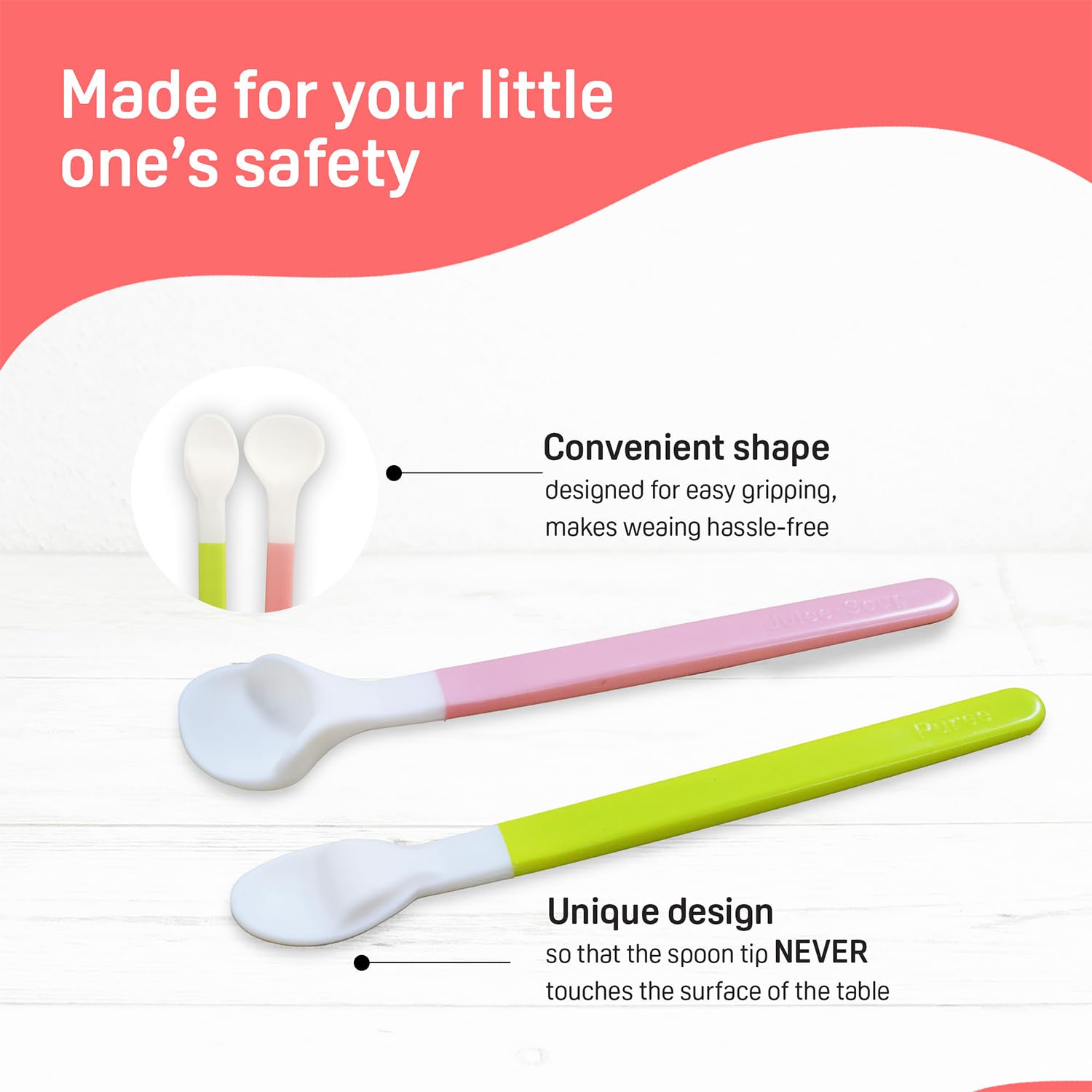 Pigeon BPA-Free Plastic Weaning Spoons (Pack of 6)
