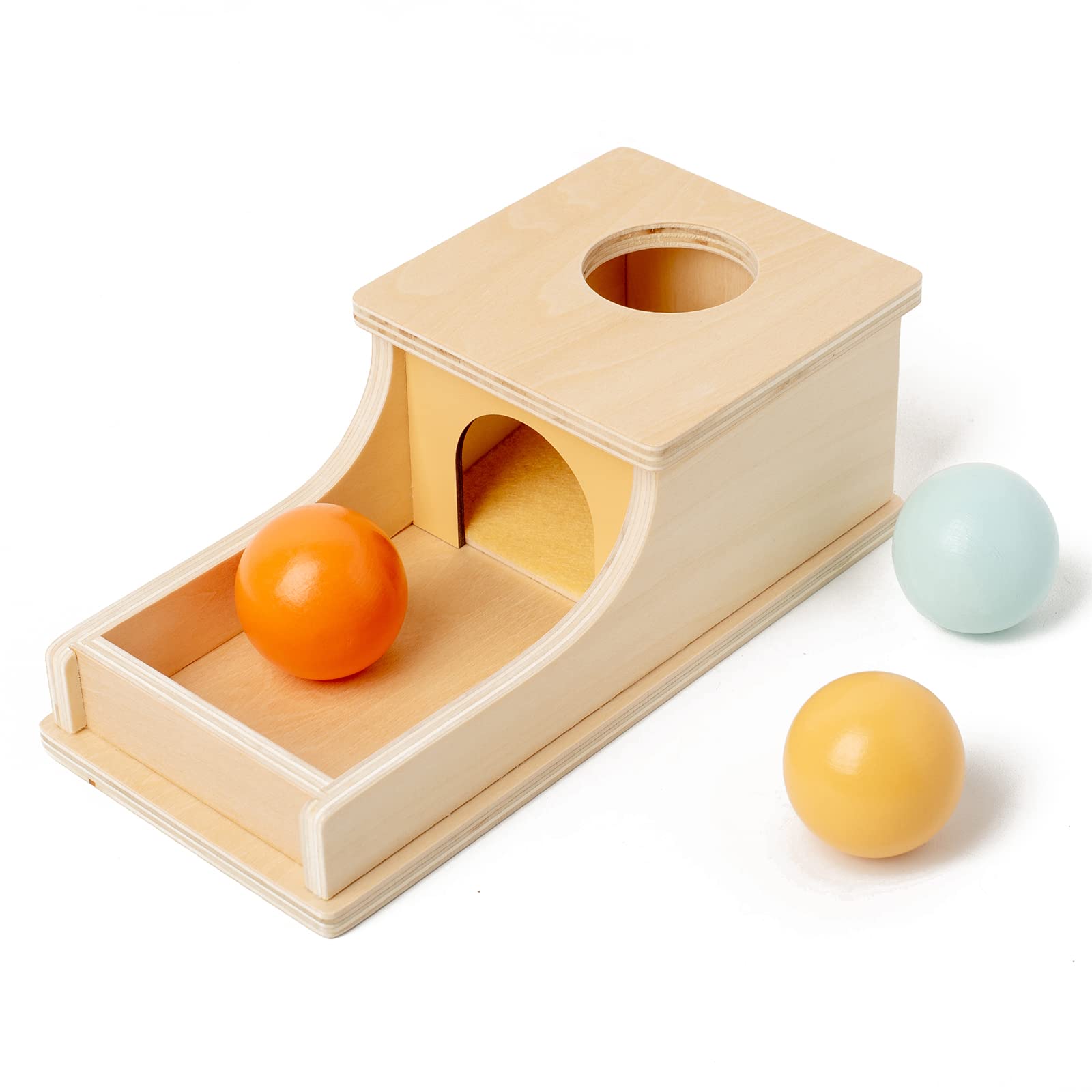 Object Permanence Box (Wooden with Ball)