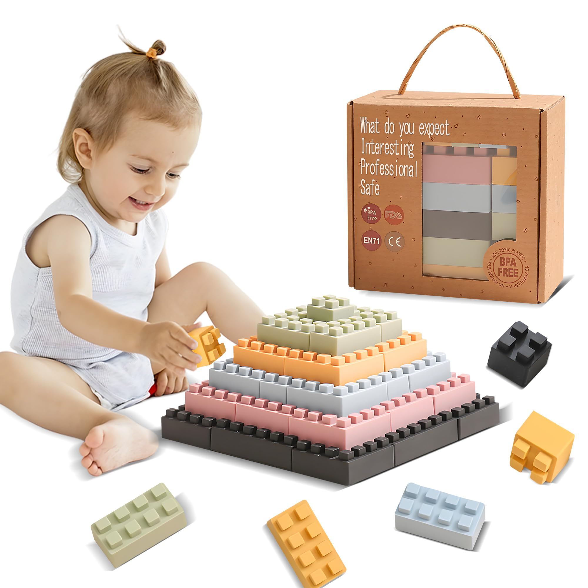 Silicone Sensory Building Blocks (12-piece set)