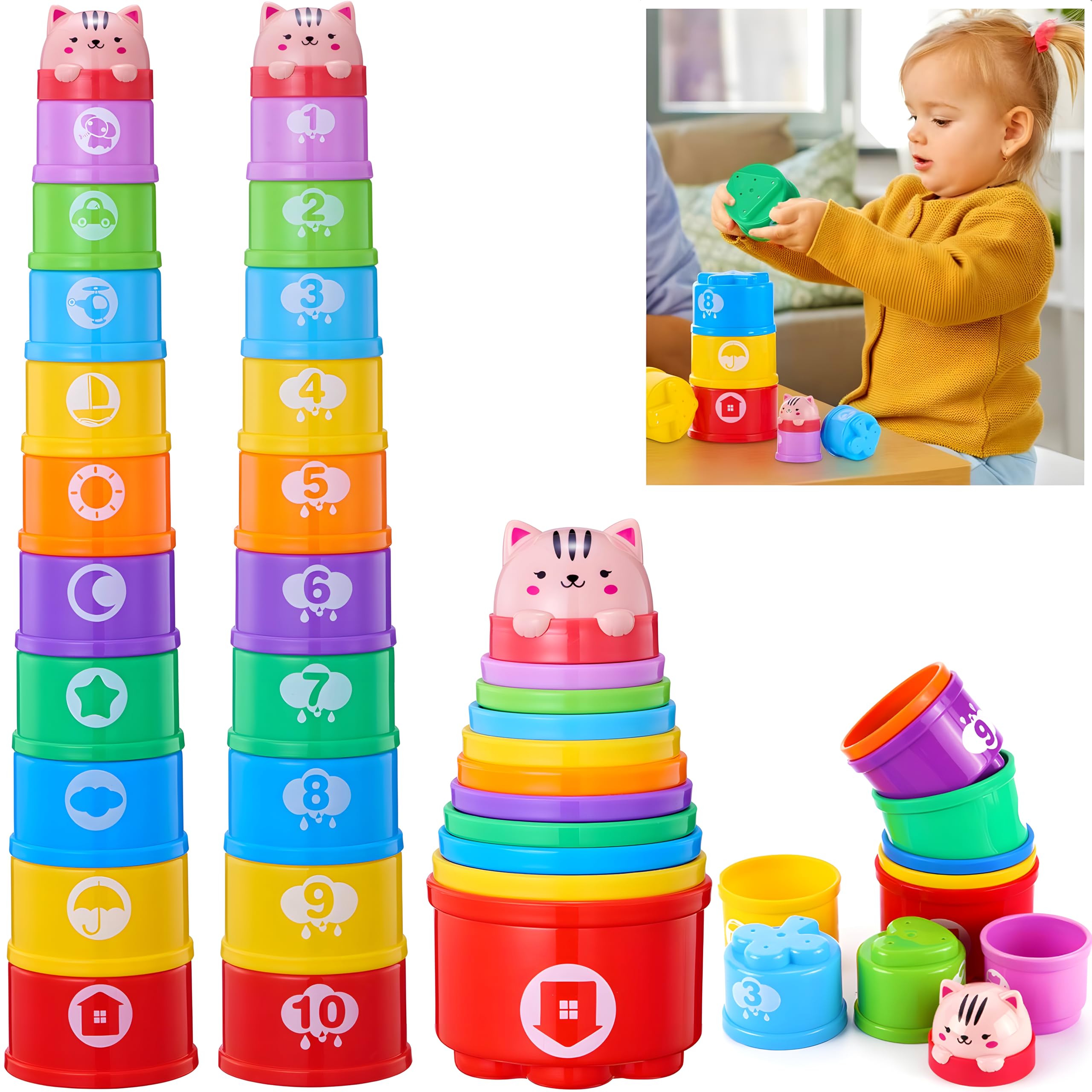 Nesting Cups Set (7-piece Wooden)