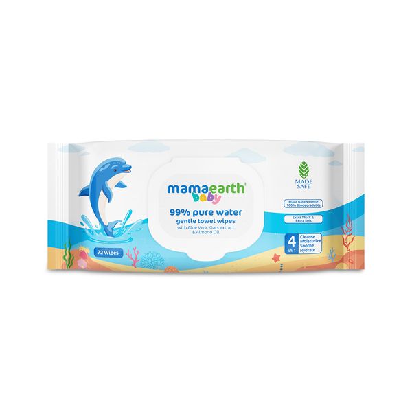Mamaearth Gentle Cleansing Baby Wipes - Plant-Based (80 Wipes)