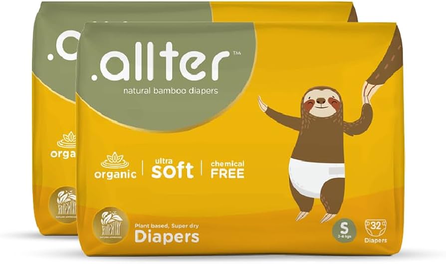 Allter Bamboo Diapers for Babies (Size 4, 9-14 kg) - 44 Pieces