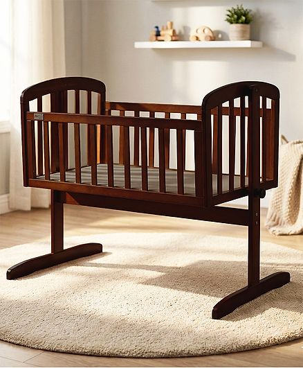 Babyhug Wooden Cradle with Swing