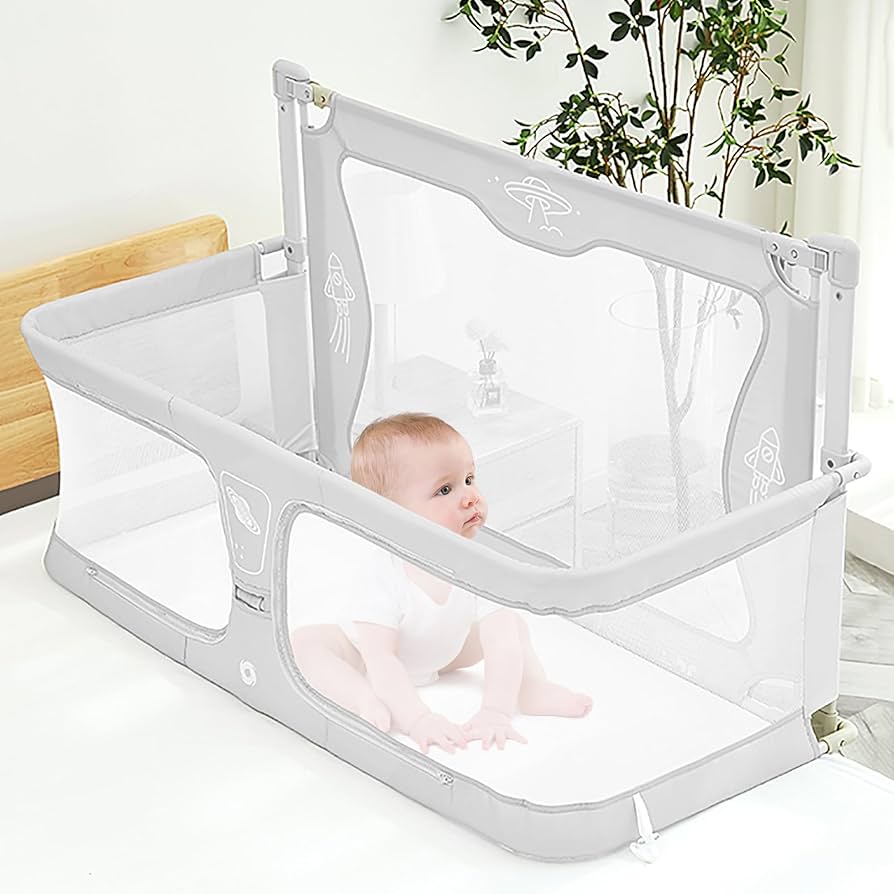 Babyangel Co-sleeper Bedside Crib with Firm Mattress