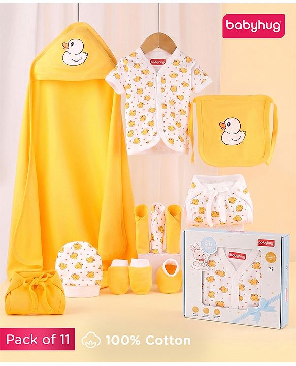 Babyhug 100% Cotton Soft Jabla Set (Pack of 3)