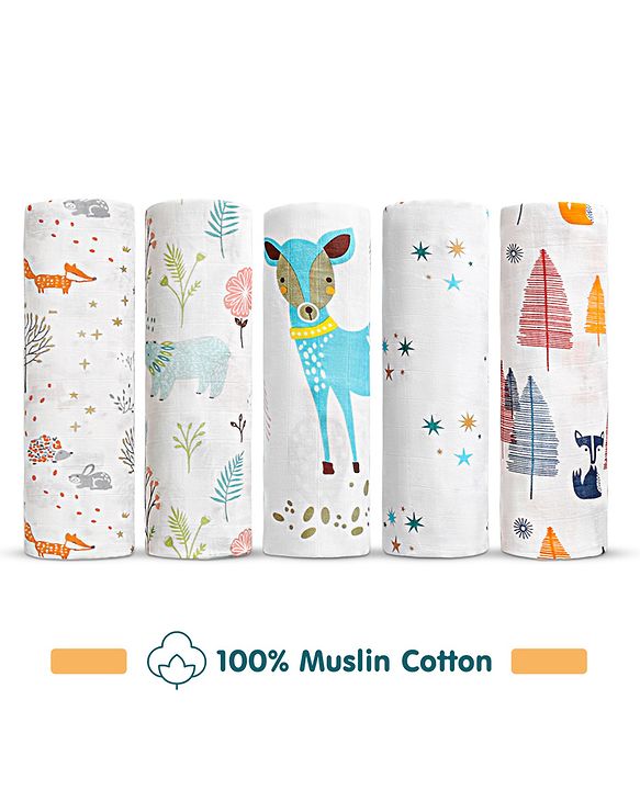 Babyhug 100% Cotton Muslin Blanket