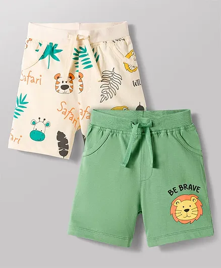 FirstCry Organic Cotton Baby Shorts (Pack of 2)