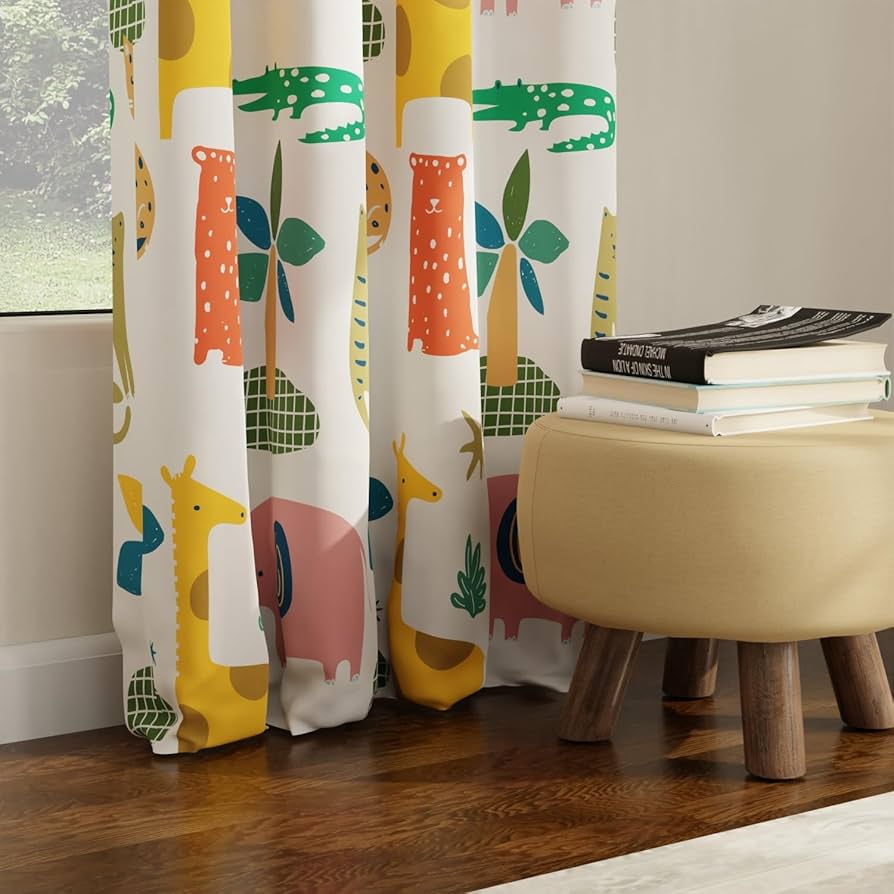 Urban Hues Blackout Curtains for Kids (Window Size Combo)