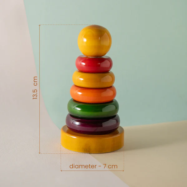 Skillofun Stacking Rings with Wooden Post