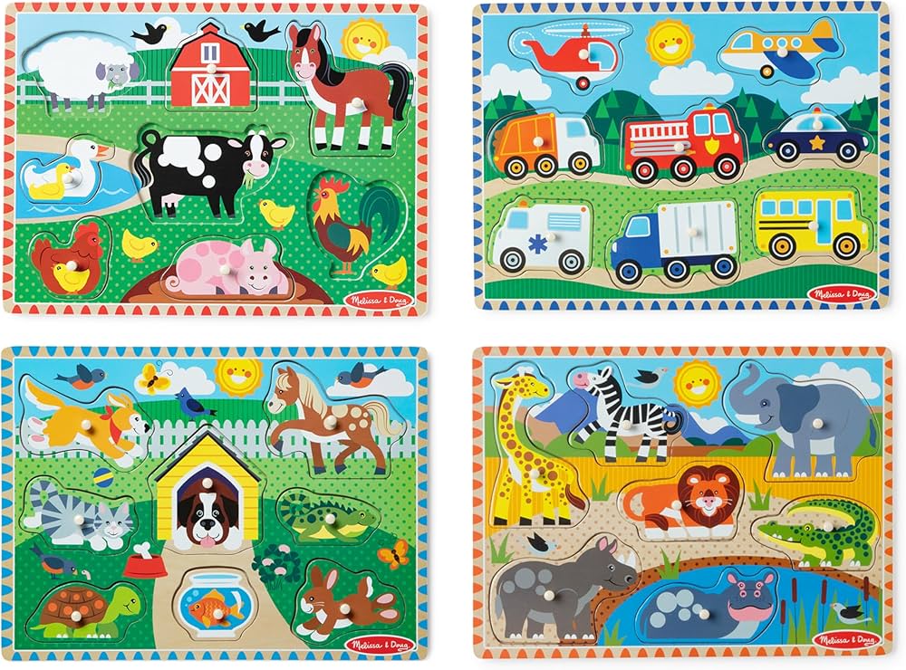 Giggles Chunky Peg Puzzle with Picture Board