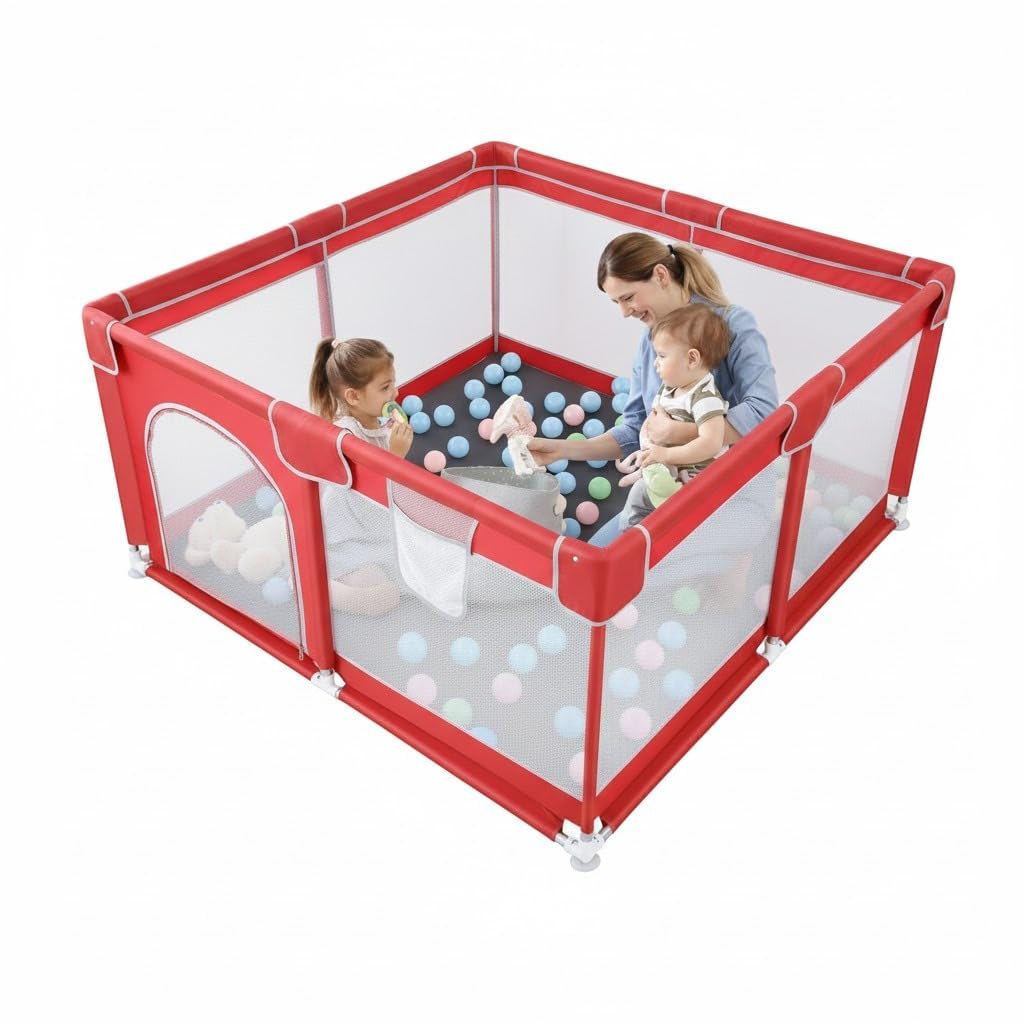 Portable Play Yard/Playpen with Zippered Entry