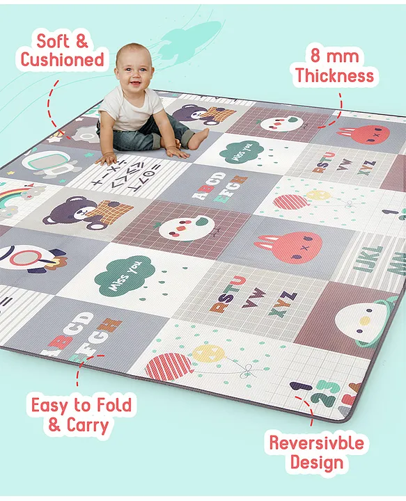 Babyhug Non-Slip Baby Play Mat with Foam Padding