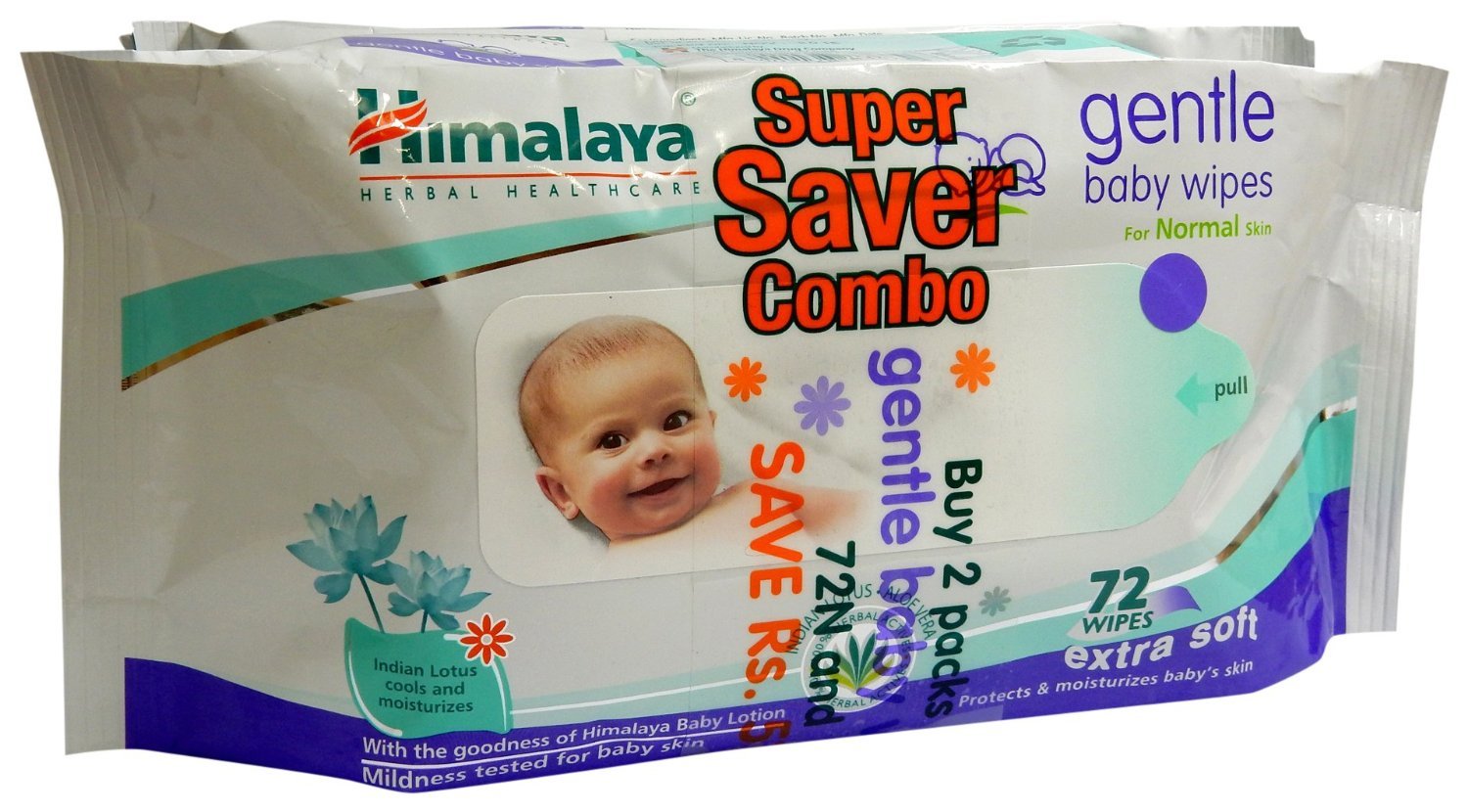 Himalaya Herbals Baby Wipes Pack of 72