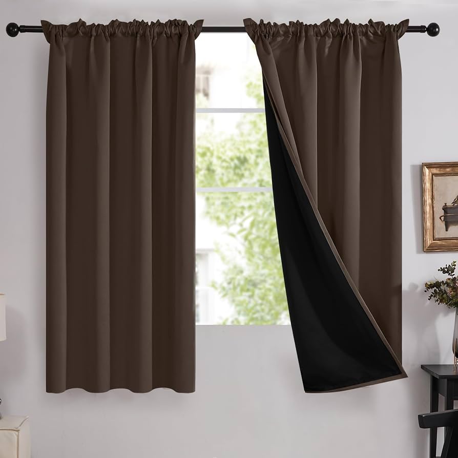Deczo Thermal Blackout Curtain Rod Set