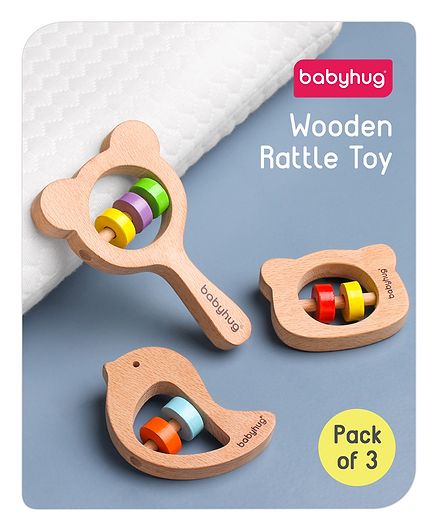 FirstCry BabyHug Wooden Rattle