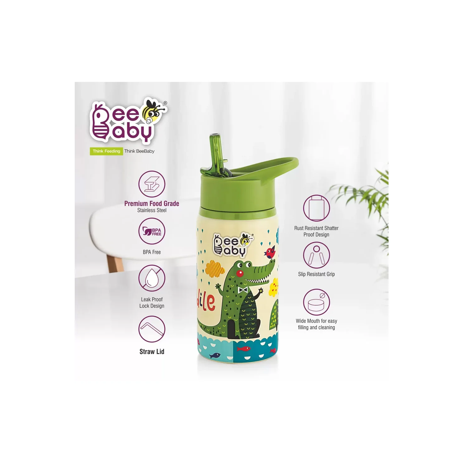 Bey Bee Stainless Steel Sipper Cup with Soft Silicone Spout