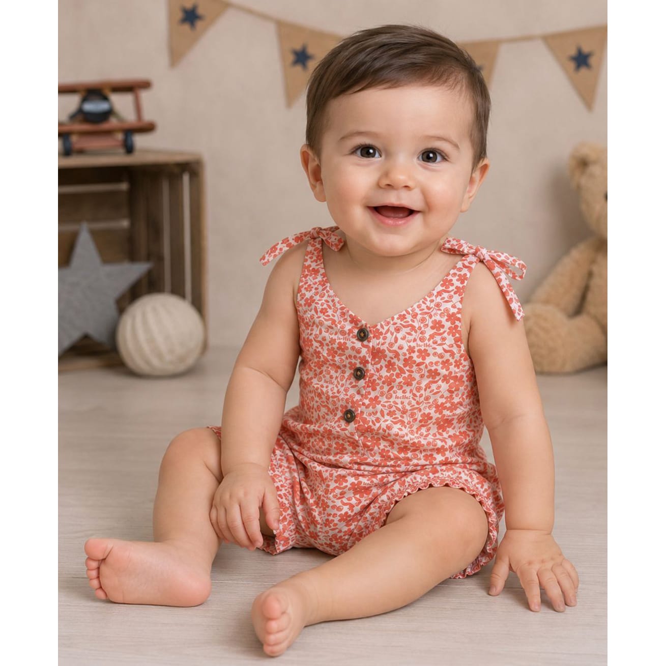 FirstCry Organic Cotton Baby Romper (Size 6-9 Months)