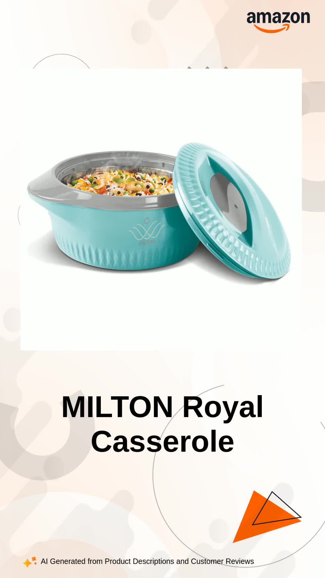 Milton Casserole with Lid 400ml (Set of 3, Airtight)