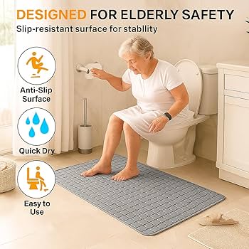 Anti-Slip Bathroom Mat with Suction Cups (60x40cm)