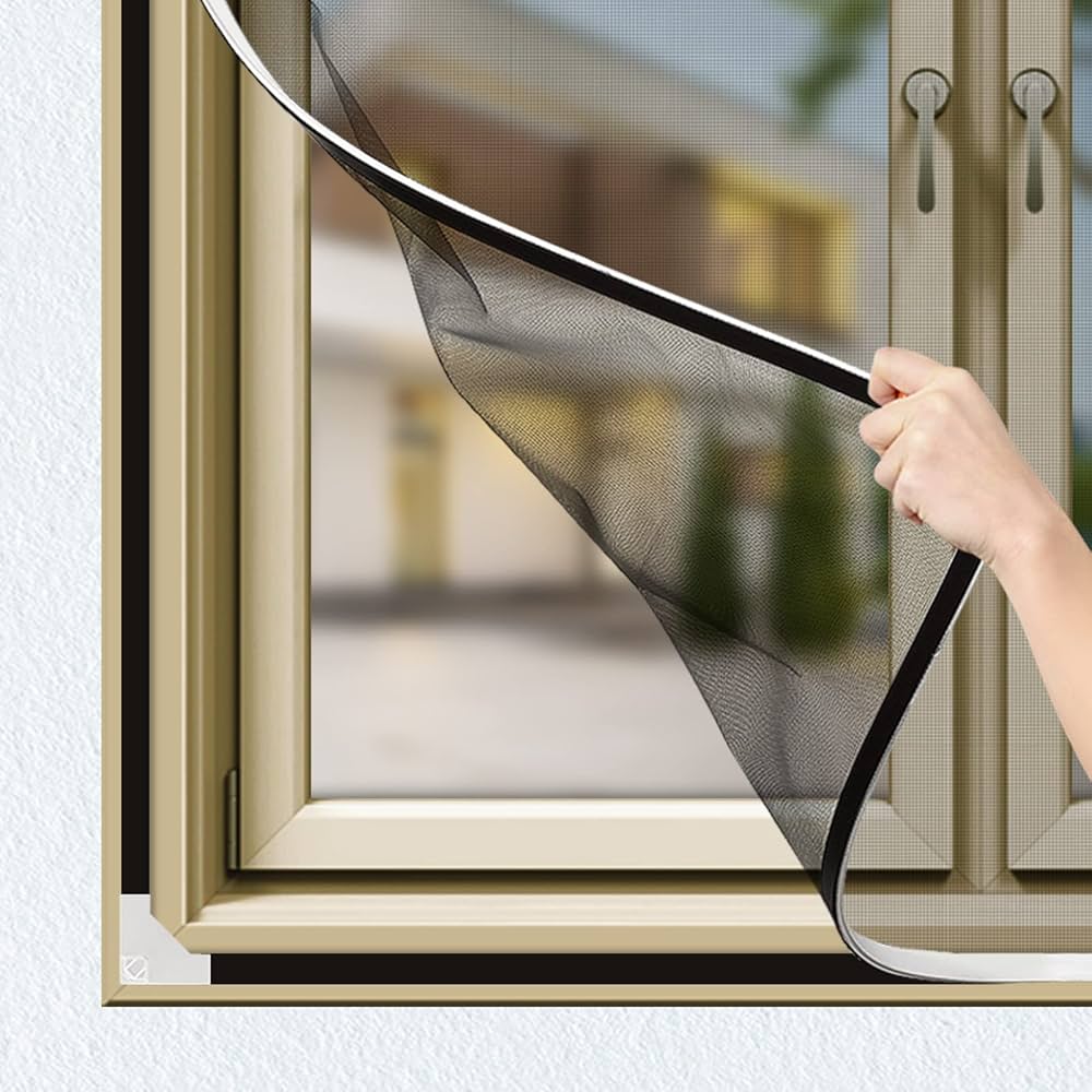 Magnetic Mesh Window Screen (Velcro, Adjustable)