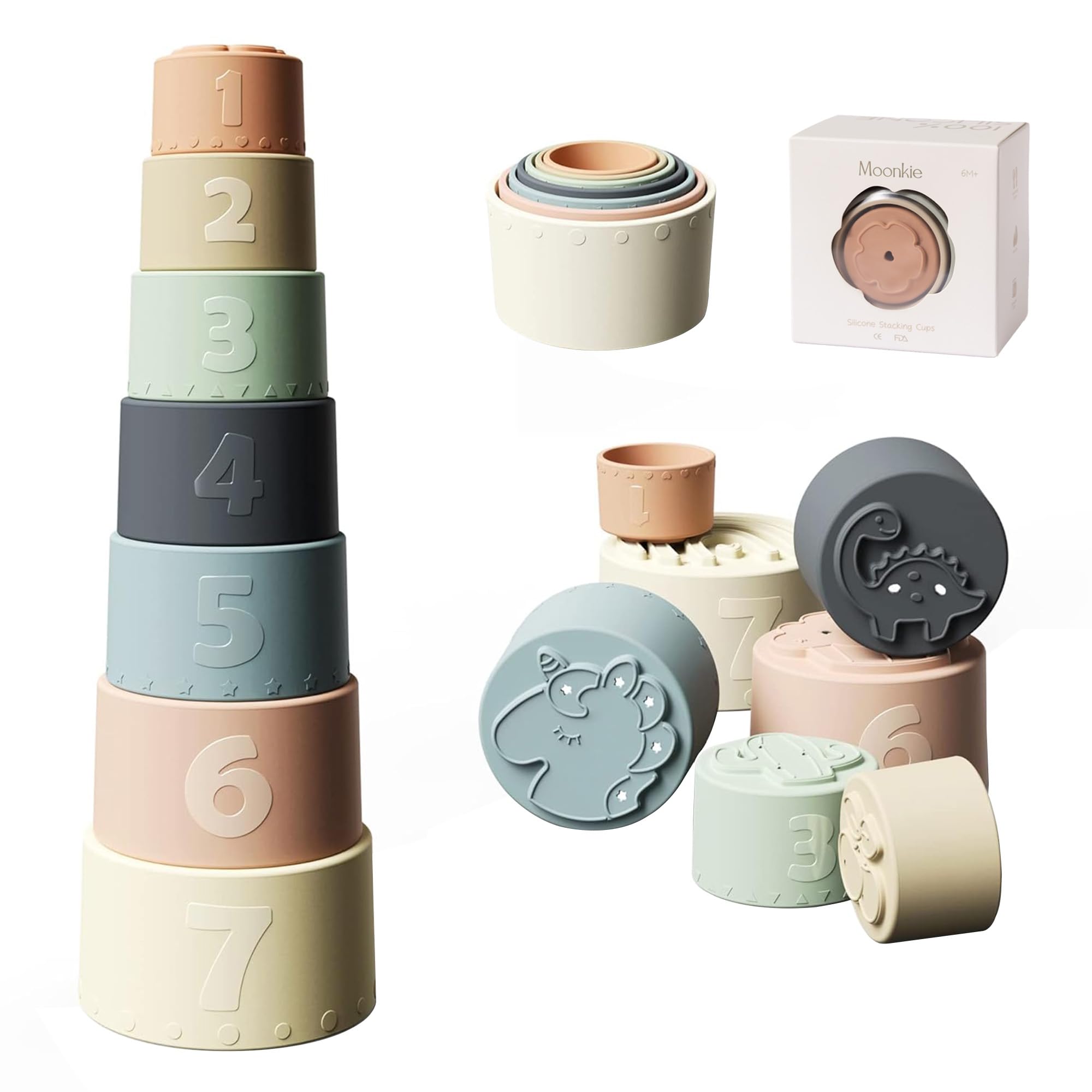 Mee Mee Silicone Stacking Cups (5-piece) Bath & Teething Toy