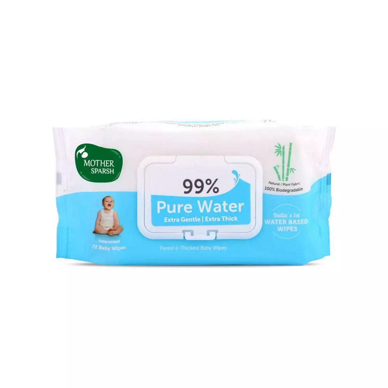 Mother Sparsh 99% Water Wipes - 80 Pieces Pack