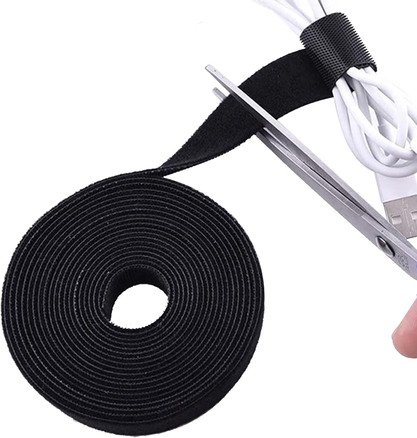 Cable Organizer Clips with Velcro Straps (10-Pack Reusable)