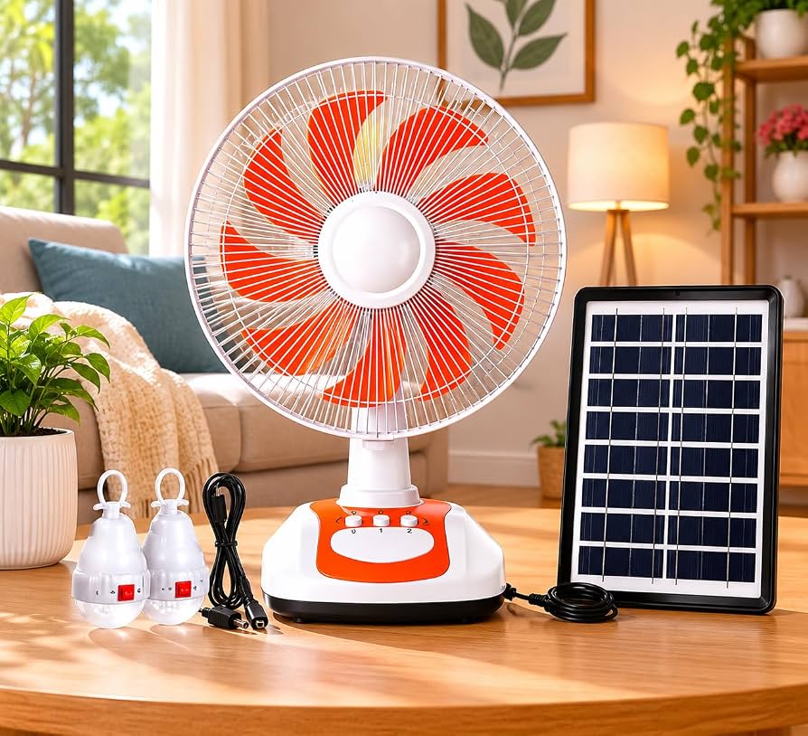 Portable 12-inch Table Fan with White Noise Output